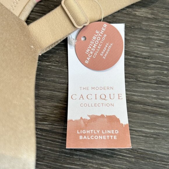 NEW Cacique Lightly Lined Balconette Bra 46DD Back Smoothing Satin Underwire - Picture 6 of 11